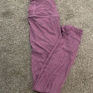 HALARA Purple Patterned Lace Leggings